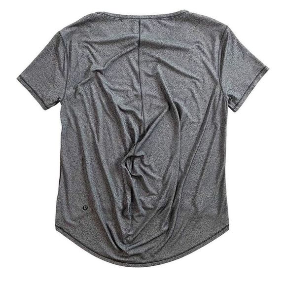 Lululemon Fall In Place Short Sleeve Top High-Low Hem Heathered Black Grey 4 - Picture 2 of 8